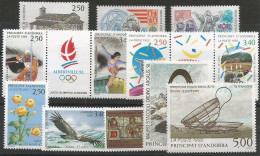 Andorre Français Année Complète - 1992 - Y&T N°413-424** - Volledige Jaargang