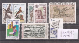 Andorre Français Année Complète - 1979 -  Y&T N°274-281** - Volledige Jaargang