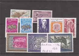 Andorre Français Année Complète - 1972 - Y&T N°217-225** - Volledige Jaargang