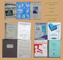 LOT DE 11 PARTITIONS : CLASSIQUE + VARIÉTÉS ANNÉES 1920 À 1940-50 - A-C