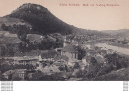 J15- SACHS - SCHWEIZ - STADT UND FESTUNG KONIGSTEIN  -  ( 2 SCANS ) - Hohnstein (Saechs. Schweiz)