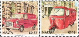 Malta 2013 Europa CEPT Postal Transport Cars Set Of 2 Stamps MNH - 2013