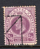 Natal - South Africa - 1904-08 KEVII - Postage & Revenue - Wmk. Mult. CA - 2/6 Purple Fiscally Used (SG 157) - Natal (1857-1909)
