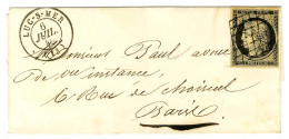 Grille / N° 3, Belles Marges, Càd T 15 LUC-S-MER (13) Sur Lettre Pour Paris. 1849. - SUP. - R. - 1849-1850 Ceres