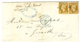 Etoile Bleue / N° 13 (2), Belles Marges, Càd Bleu 3e PARIS 1 (60) Sur Lettre Pour Grenoble. 1855. - SUP. - R. - 1853-1860 Napoléon III