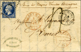 Losange PQ / N° 14 Sur Lettre Avec Texte Daté De Mons (Belgique) Remise à La Poste De Quevrain Pour Saint-Omer Taxée 4.  - 1853-1860 Napoléon III