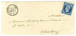 PC 4230 / N° 14 Percé En Ligne Càd T 15 LA ROCHETTE (88) Sur Lettre Pour Chambéry. 1861. - SUP. - 1853-1860 Napoléon III