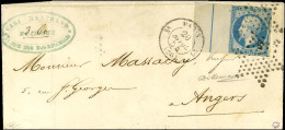 Etoile / N° 15 Bdf Intégral Avec Filet D'encadrement, Càd PARIS (60) Sur Lettre Pour Angers. 1854. - SUP. - RR. - 1853-1860 Napoléon III