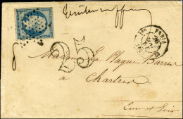 Etoile / N° 15 Càd PARIS (60) Sur Lettre 2 Ports (8 Grammes) Insuffisamment Affranchie Pour Chartres, Taxe 25 DT. 1854.  - 1853-1860 Napoléon III