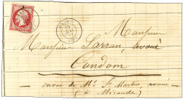 Càd T 15 MIRANDE (31) / N° 17 B, Belle Nuance Rose Vif, Sur Bande D'imprimés Au 8ème échelon De Poids Pour Condom. 1861. - 1853-1860 Napoléon III
