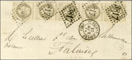 GC 3817 / N° 27 Gris Foncé (bande De 5) Càd T 15 ST PIERRE S DIVES (13) Sur Lettre Pour Falaise. 1868. - TB / SUP. - R. - 1863-1870 Napoléon III Con Laureles