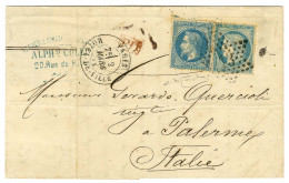 Etoile 13 / N° 29 + 37 Càd PARIS / HOTEL DE VILLE Sur Lettre Pour Palerme. Bel Affranchissement Mixte Lauré Siège. 1871. - 1870 Asedio De Paris