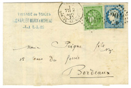 GC 2046 / D / N° 37 + 42, Belles Marges, Càd LILLE / Qer PL ST MARTIN 2 SEPT. 71 Sur Lettre Pour Bordeaux. - TB / SUP. - 1870 Asedio De Paris