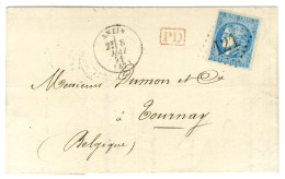 GC 121 / N° 46 Càd T 16 ANZIN (57) Sur Lettre Pour Tournay Au Tarif Frontalier Du 1/1/66. 1871. - SUP. - R. - 1870 Asedio De Paris