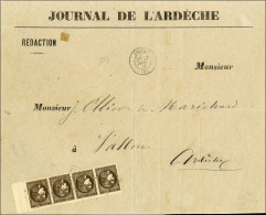GC 3029 / N° 47 Exptionnelle Nuance Brun Noir Avec Variété R Reliée Au Cadre Sur L'exemplaire De Gauche Dans Une Bande D - 1870 Asedio De Paris