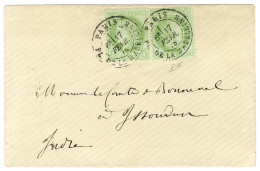 Càd PARIS / PL DE LA MADELEINE / N° 53 (2) Sur Enveloppe Ouverte Contenant Un Faire-part De Naissance Adressé Par Monsie - 1871-1875 Ceres