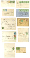 Lot De 10 Lettres Dont 1 Devant Affranchis Avec N° 53. - TB / SUP. - 1871-1875 Ceres