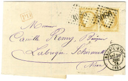 GC 3086 / N° 55 (paire) Càd T 17 RAON-L'ETAPE (82) Sur Lettre Adressée Au Tarif Frontalier Pour L'Alsace (1872 / 1876).  - 1871-1875 Ceres