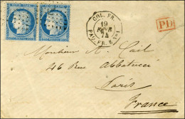 Ancre / N° 60 Paire Càd Octo COL.FR. / PAQ.FR. E N° 1. Exceptionnelle Combinaison Avec Timbre De France. 1874. - SUP. -  - 1871-1875 Ceres