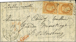 Etoile 7 / N° 31 Paire Càd PARIS / R. DES Vlles HAUDRtes 19 OCT. 70 Sur Lettre Pour Saint Pétersbourg Sans Càd D'arrivée - War 1870