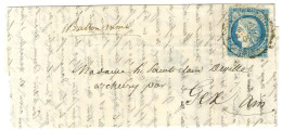 Càd PARIS / R. CARDINAL LEMOINE 28 OCT. 70 / N° 37 (infime Froissure) Sur Lettre Avec Texte Signé D'Henri Sainte Claire  - War 1870