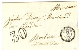 Delcampe - Càd T 22 AUTRECHE (36) Taxe 30 DT Sur Lettre Pour Amboise. 1856. - SUP. - Sonstige & Ohne Zuordnung