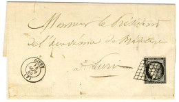 Grille / N° 3 Noir Intense Sur Blanc Càd T 15 GIVET (7) Sur Lettre Pour Paris. 1849. - SUP. - Autres & Non Classés