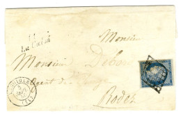 Grille / N° 4 Càd T 15 LAGUIOLE (11) Cursive 11 / La Calm Sur Lettre Pour Rodez. 1850. - TB / SUP. - R. - Autres & Non Classés