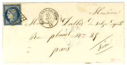 Grille / N° 4 Càd T 15 CAMARES-S-DOURDON 11 Sur Lettre Pour Paris. 1850. - SUP. - Autres & Non Classés