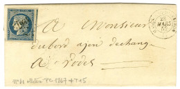 PC 1867 / N° 4, Belles Marges, Càd T 15 MARCILLAC D'AVEYRON 11 Sur Lettre Pour Rodez. 1852. - TB / SUP. - Autres & Non Classés