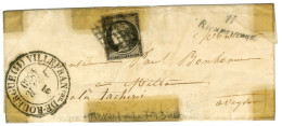 Grille / N° 3 Càd T 13 VILLEFRANChe DE-ROUERGUE (11) Cursive 11 / Rieupeyroux Sur Lettre (traces De Scotch) Pour Millau. - Autres & Non Classés