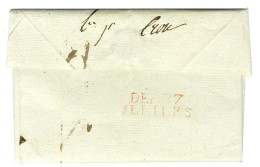 DEB 27 / JLLIERS Rouge Sur Lettre Avec Texte Daté De Chartre Le 29 Août 1813. - TB / SUP. - R. - Autres & Non Classés