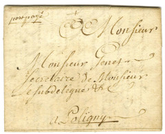 Lettre Avec Texte Daté D'Orgelet Le 9 Janvier 1757 Adressée En Port Payé à Poligny. Au Recto, '' Port Payé '' (non Signa - Autres & Non Classés