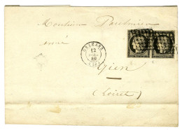 Grille / N° 3 (paire) Càd T 15 ORLEANS (43) Sur Lettre 2 Ports Pour Gien. 1849. - TB / SUP. - Autres & Non Classés