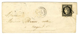 Grille / N° 3 Càd T 15 LES ROSIERS-S-LOIRE 47 Sur Lettre Pour Angers. 1849. - TB / SUP. - Autres & Non Classés