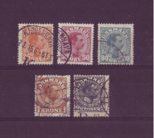 Danemark - 1913-1919 - Christian X - N°79 à 83  (5 Valeurs) - 8734 - Usati