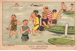 MIKIDP7-009- LA NATATION DESSIN DE MARCEL CAPY EDITE PAR ALCOOL DE MENTHE DE RICQLES - Swimming