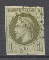 COLONIES GENERALES - 1871-72 - N°YT. 7 - Napoléon III 1c Vert-olive - Oblitéré / Used - Napoleon III