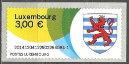 Luxembourg 2014 ATM 3,00 EUR Coat Of Arms Mi.no. 7 I MNH ** Postfrisch Neuf - Vignettes D'affranchissement