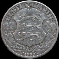 LaZooRo: Estonia 2 Krooni 1930 XF Toompea Fortress At Tallinn - Silver - Estonie