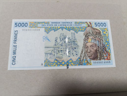 Billete Estados África Del Oeste, 5000 Francs, Serie A, Año 1995, UNC - West African States