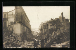 AK Messina, Zerstörungen Nach Einem Erdbeben, Via I. Settembre - Katastrophen