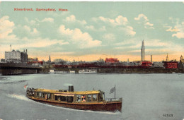 A673 US Massachusetts Springfield Riverfront Steamboat Vintage Postcard - D