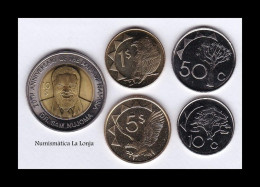 Namibia Set 5 Coins 10 50 Cents 1 5 10 Dollars 2010-2023 Km 2-21 Sc Unc - Tailandia