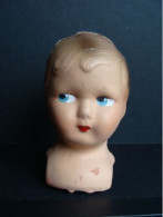 Tête De Poupée Ancienne En Carton Bouilli - Muñecas