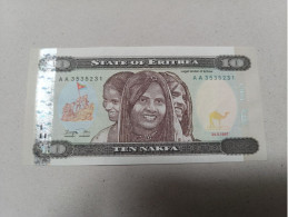 Billete Eritrea, 10 Nafka, Año 1997, Serie AA, UNC - Eritrea
