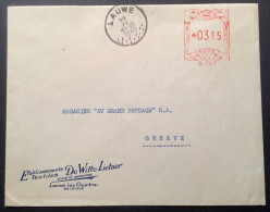 3f 15c. B 791 Lettre En-tête(Textiles De Witte LIETAER)LAUWE1948>Genève (Freistempel Postage Meter Stamp Cover Textile - ...-1959