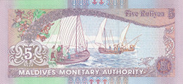 Maldivas, (235), 5 Rufiya De 1998, P. 18a, UNC - Maldive