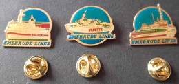 3 PIN'S - EMERAUDE LINES - Vedette, Solidor, Trident - Boten