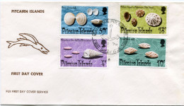 PITCAIRN ENVELOPPE 1er JOUR DES N°135 / 138 COQUILLAGES AVEC OBLITERATION ADAMSTOWN - Pitcairn